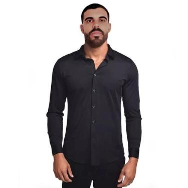 Imagem de Camisa Social Masculina Basica Slim Fit Manga Longa - N7 Original, GG,