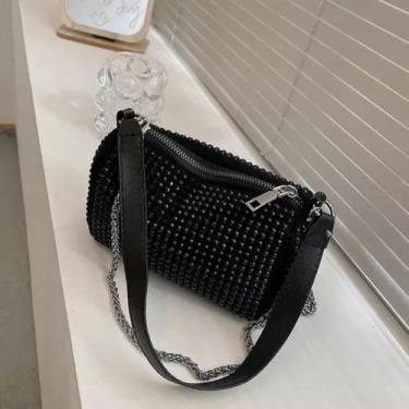 Imagem de Bolsa Feminina Clutch Festa Strass Brilho - Bolsas LM, Preto
