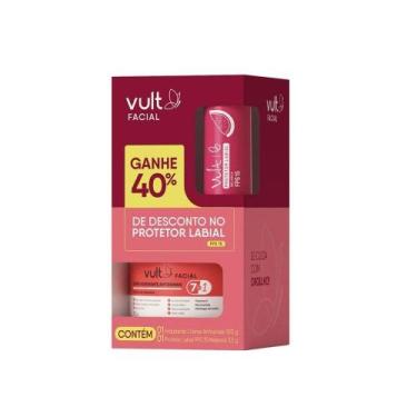 Imagem de Kit Vult Facial Creme Hidratante Antissinais 100g + Protetor Labial FP
