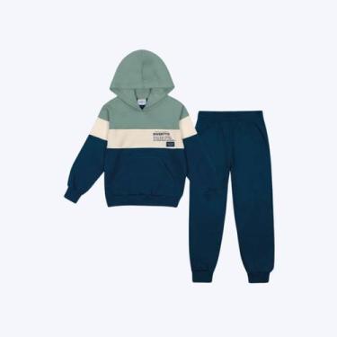 Imagem de Conjunto Moletom Com Capuz Infantil Menino Divertto 17849 Marrom, Marr