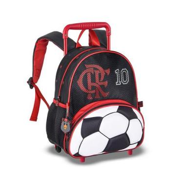 Imagem de Mochila Carrinho Flamengo Bolsa Infantil Masculina Futebol
