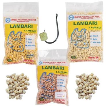 Imagem de Massa Macarrãozinho Isca Pronta Lambari Piau Tilápia 3 Sabor