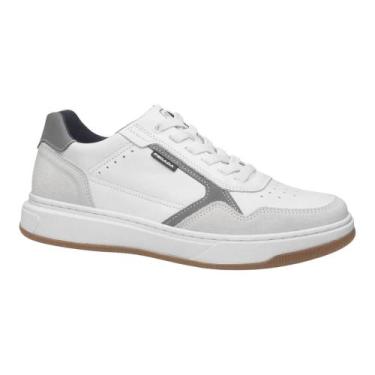 Imagem de Tênis Sapatênis Pegada Ways Recortes Couro Branco Masculino, Branco, 4