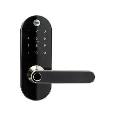 Imagem de Fechadura Digital De Embutir YMC 420W Preta E Cromada Yale, Preto