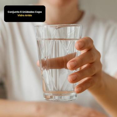 Imagem de Conjunto de Copos de Vidro Arido 6 Unidades 310ml Texturizado para Água Sucos e Drinks...