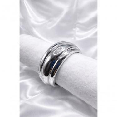 Imagem de Bracelete Feminino 13006B Largo em Liga Metálica 6cm X 5cm Prata Moderno Elegante para Dia a Dia