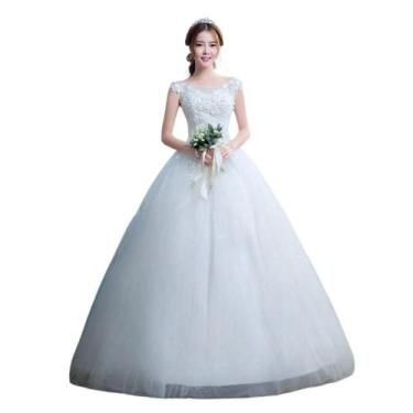 Imagem de Vestido De Noiva Casamento Rodado Princesa Barato Renda - LM,  36/38 ,