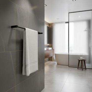 Imagem de Porta Toalha Lavabo Para Banheiro Orion Preto Fosco Grego Metal