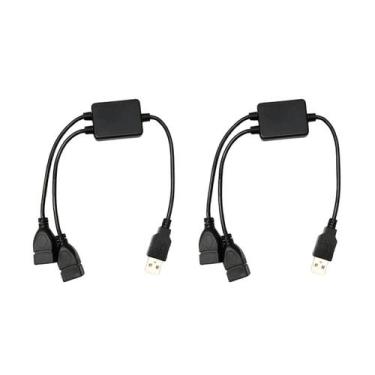 Imagem de Cabo Divisor Usb 2.0 Tipo Y 30cm 1 Conector Macho 2 Fêmea kit 2 peças