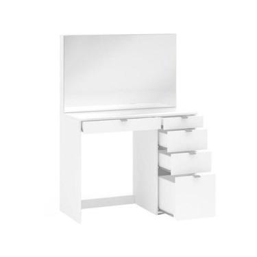 Imagem de Penteadeira Linden 5 Gavetas com Espelho Branco - Politorno, Branco