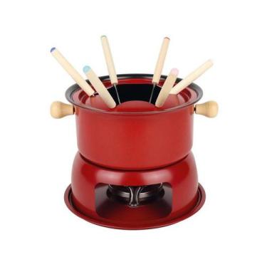 Imagem de Conjunto Panela de Fondue com Garfos 11 Pçs Vermelha - ETILUX