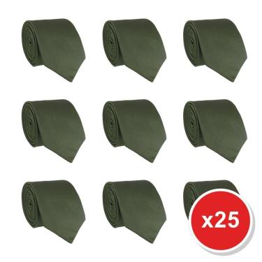 Imagem de Kit 25 Gravatas Masculina Social Slim Premium Tons de Verde Lisa Elegante Padrinhos Formatura Trabalho
