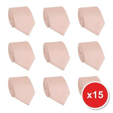 Imagem de Kit 15 Gravatas Social Tons de Rosa Masculina Slim Lisa Padrinho Casamento Noivo Trabalho Congresso