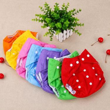 Imagem de Fralda Ecológica Reutilizável Várias Cores Kit 5 Unidades - Qianquhui