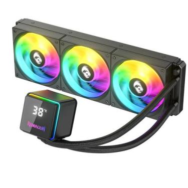 Imagem de Water Cooler Redragon 360mm ARGB 2550RPM Display Magnético USB-C Preto
