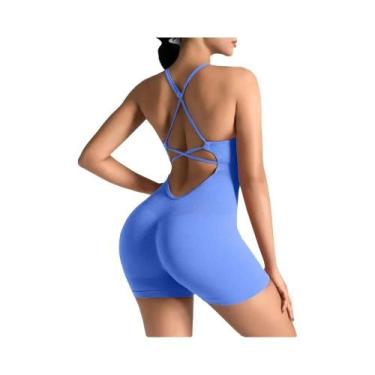 Imagem de Macacão Feminino Slim-Fit Sem Costura Para Yoga, Secagem Rápida E Resp