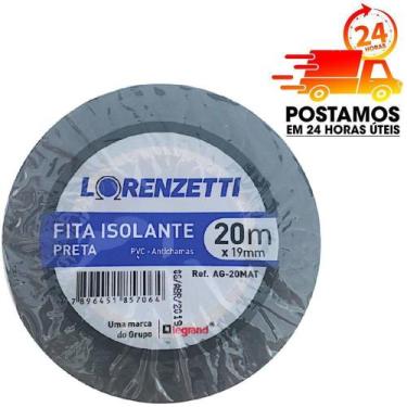 Imagem de Fita Isolante Preta Anti Chama Legrand Lorenzetti Preta 19mm X 05, 10 