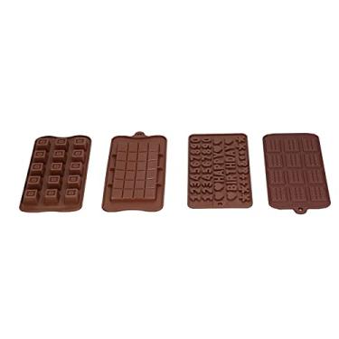 Imagem de Molde de chocolate, ferramenta de cozimento fácil de limpar de grau alimentício 4 unidades/conjunto de molde de silicone antiaderente para festas de aniversário para amigos no dia dos