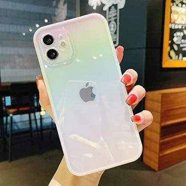 Imagem de Capa para celular de silicone Shiny Soft com arco-íris da moda para Iphone 12 Pro 7 8 plus 11 X XS XR MAX Capa protetora, branca, para iphone 7plus