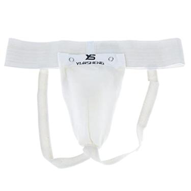 Imagem de LEIPUPA Protetor abdominal masculino de virilha e virilha de Muay Thai – Coqueteleira masculina para artes marciais, MMA, Taekwondo etc. – 4, branco – branco, G