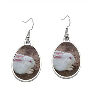Imagem de Brinco vermelho de coelho branco e olho – Brincos pendurados para meninas – Presente de festa de aniversário dos namorados