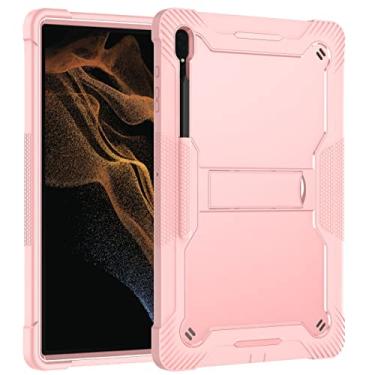 Imagem de Tablet protetor PC Capa Para Samsung Galaxy Tab S8 Ultra 14.6" (Sm-x900 / x906) Capa protetora robusta resistente suporte à prova de choque à prova de choque caixa de tabuleta (Color : Rose Gold)