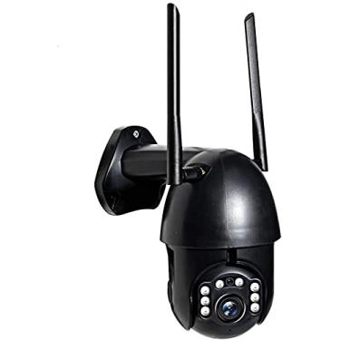 Imagem de Câmera IP WiFi Câmera de segurança PTZ de rastreamento automático sem fio 2MP câmera de vigilância, mini câmera interna / externa com detecção de movimento visão noturna (Black)