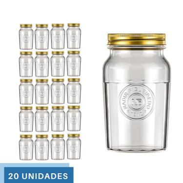 Imagem de 20 Pote Americano Mantimento Café Vidro Vintage 1L Nadir