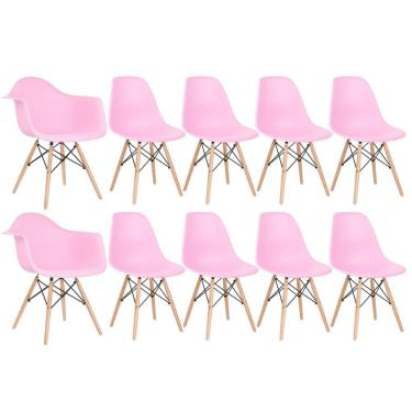 Imagem de Kit 2 cadeiras Eames DAW com braços + 8 cadeiras Eiffel DSW