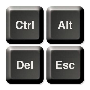 Imagem de Porta Copos Teclado Ctrl + Alt + Del + Esc 4 Peças - Fábrica Geek