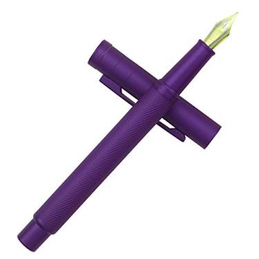 Imagem de Caneta-Tinteiro Fine Nib Hongdian Purple Forest design clássico com conversor e estojo de metal