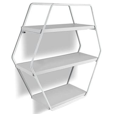Imagem de Nicho Prateleira Parede Tripla Evale Para Decoração Industrial Branco/Branco