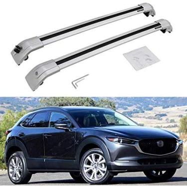 Imagem de UDP 2 peças adequadas para Infiniti QX30 2017 2018 2019 2020 Rack de trilho de teto de alumínio com trava barras transversais Bagagem Bagagem Bagageiro – Todo prateado