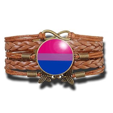 Imagem de Pulseira Feminina Bandeira do Orgulho Bissexual Pride LGBT Ajustável