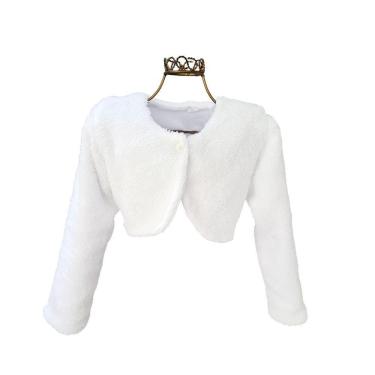 Imagem de Bolero Infantil Casaquinho Branco Festa Batizado Luxo