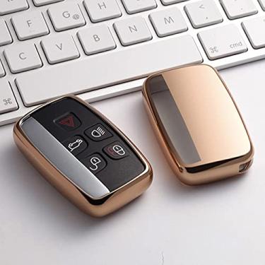 Imagem de CSHU Porta-chaves da capa do carro Porta-chaves Porta-chaves com anel, adequado para Land Rover Range Rover Sport Freelander 2 Discovery 4 Evoque Jaguar XE XJ XJL XF, prata