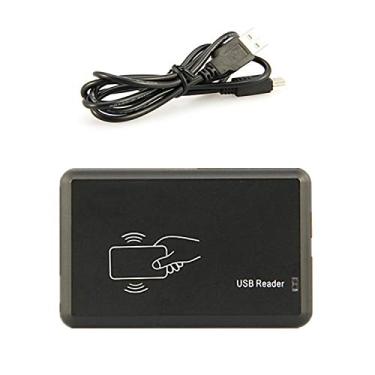 Imagem de Leitor RFID, leitor de cartão 13,56 MHz Mifare Reader, leitor USB 14443A, teclado QWERTY AZERTY, formatos de saída mudo, leitor RFID, trabalho para Android Windows iOS Linux + 5 cartões Mifare - EUA,