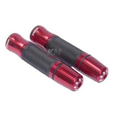 Imagem de Manopla Esportiva Mod Jupter c/peso guidão Aluminio Tipo Rizoma Honda Suzuki Yamaha Vermelho Spencer