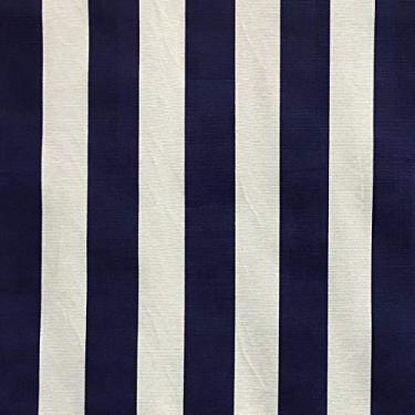 Imagem de Tecido Gorgurinho Azul Marinho e Branco Listrado 1,50m de Largura