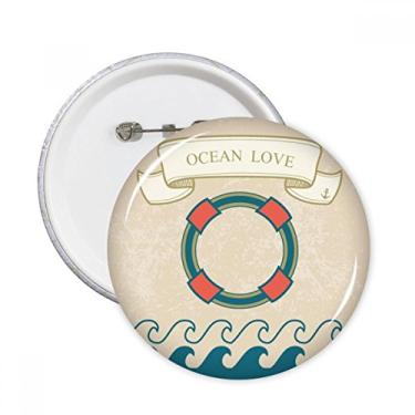 Imagem de Broche redondo com emblema para decoração de 5 peças da Life Ocean Love Sea Sailing Pattern