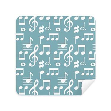 Imagem de DIYthinker White Music Notes Bar Pano de Limpeza Azul Tecido de Camurça 2 Peças