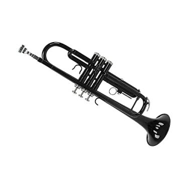 Imagem de Conjunto de trompete, boquilha destacável de substituição de trompetes em si bemol para aprendizado musical(Preto)