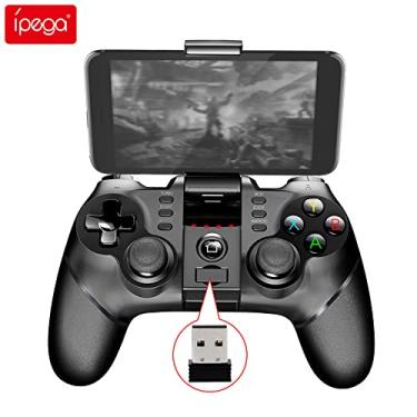 Imagem de Gamepad PG-9076 BT 2.4G controlador de console de jogos sem fio móvel gatilho manopla de jogos joystick para Android TV PC P3 Preto
