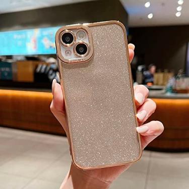 Imagem de Estojo de luxo Bling Glitter Plating para iPhone 13 Pro Max 12 11 X XR XS 8 7 Plus 6 6S SE 2020 2022 Capa de silicone macio à prova de choque, ouro, para iPhone 12 Pro