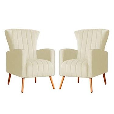 Imagem de Kit 02 Poltrona para Sala Melinda Suede Cores - DS Estofados