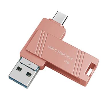 Imagem de Pen Drive USB 1 TB 3.0 USB C Pen Drive 1000 GB Flash Drive para telefones Android, cartões de memória compatíveis, iPad, Pro, MacBook, USB C, computador, rosa, 1000 GB STG