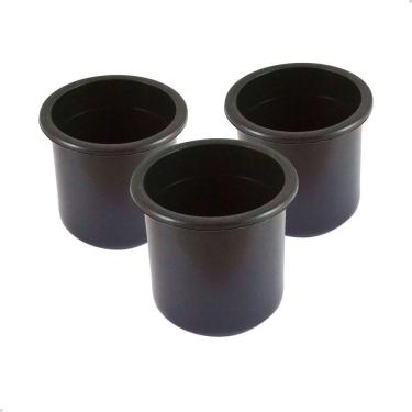 Imagem de Porta Copos de Embutir Preto Barco Lancha Trailler Kit C/3