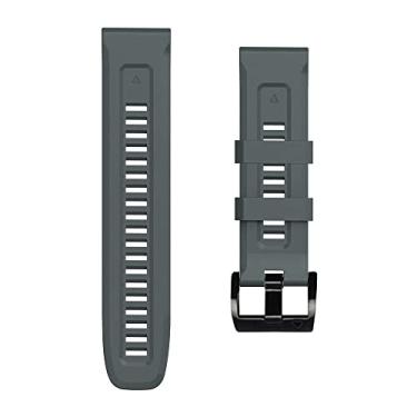 Imagem de DFAMIN Para Garmin Fenix 7 7X 6X 5X Pulseira 22 26mm Pulseira Para Fenix 6 Pro 5 Plus Fivela Silicone Tiras de Substituição Rápida (Cor: Cinza, Tamanho: Largura 22MM)