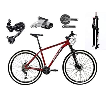 Imagem de Bicicleta Aro 29 Absolute Wild Alumínio Câmbio Traseiro Shimano Deore e Altus 27v Freio Hidráulico Garfo Com Trava Pneus Faixa Bege (19, Vermelho/Preto)