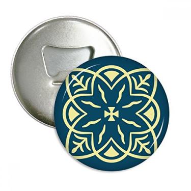 Imagem de Emblema multifuncional de abridor de garrafa com estampa decorativa estilo Talavera azul